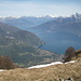 unten Menaggio, oben Plesio und Breglia, Ausgangspunkte für die Besteigung des Monte Grona (in meinem Fall zwei Tage später)