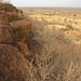 Les rochers du sommet du Nalambu. Vue sur la brousse du Sahel.