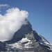 Immer wieder schön von der Station Rotenboden (2815m) - das Matterhorn (4477,5m), diesmal mit einer Wolkenfahne.