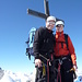 Allalinhorn-Gipfel mit meiner Frau