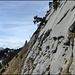 Blick zum Einstieg der Kletterrouten (hier Einstieg [http://www.hikr.org/tour/post84560.html "Männertrü"])