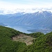 Der Blick zu unserer Aufstiegsroute - Capanna Alpe d'Orino - und über den Lago Maggiore.