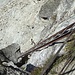 Die Leiter vom Pas de Chèvres hinab auf den Cheilon-Gletscher