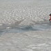 Der Glacier du Mont Collon schmilzt in der Mittagssonne