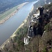 Tiefblick auf die Elbe – und den Felsabbruch am Wartturm (anno 2000)