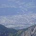 Blick vom Gipfel der Speckkarspitze hinunter nach Innsbruck
