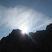Die Sonne blinzelt um die Schafkarspitze herum - oder ist es die Barthspitze?