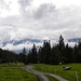 Rückblick  zur Obermarkter Alpe(1400m) und Parkplatz.