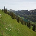 Sämtisersee und der Hohe Kasten sieht man auf dem Weg zur Alp Sigel