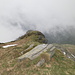 Durante la ri-salita della cresta SSE. In basso a destra l'Alpe Canaa.