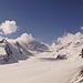 Grosser Aletschgeltscher und Sicht zur verdeckten Jungfrau, Jungfraujoch.. 