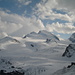 Abendstimmung mit Fluchthorn (3790 m), Strahlhorn (4190 m) und Rimpfischhorn (4199 m) von der Britanniahuette aus