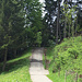 Die steilste Passage der Asphalt-Abfahrt nach Riezlern - für Fußgänger ist hier eine Treppe eingerichtet.
