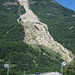 von der Brücke über den Ticino der Anblick auf den Bergsturz aus nächster Nähe