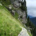 Der steile Aufstieg von der Alp Bütz zum Pass zwischen Hochmättli und Silberspitz