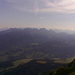 Ausblick vom Mutschen: In der Mitte Gamsberg, rechts daneben Sichelchamm, links Kette von Sichli bis Alvier und Gauschla