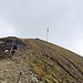 Schlussaufstieg zum Grossen Gabler, auf dem Gipfel eines der für die Region typischen Wetterkreuze mit drei Querbalken.<br />(Foto: Irène H.)
