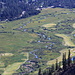 Looking down to the Squaw Creek meandering through the golf course