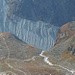 Blick in die Plans de Bertol, den Hüttenweg und die Randmoräne des Haut Glacier d'Arolla