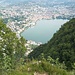 La vista verso il lago,  Lugano e le montagne è molto bella... ma oggi non c' è una bella luce per le foto, anzi...