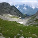 Blick hinunter ins Val Chignolasc von der Bocchetta di Spluga aus