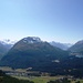 Blick von Muottas Muragl in Richtung Silvaplana und links ins Val Roseg