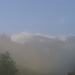 Der Gipfel des Grimming, von Nebelschwaden umhüllt