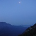 Luna d' alba sulle cime della Val Grande.