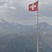 Steinbock und Schweizerfahne