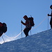 Ein Seilschaft beim Abstieg vom Mont Blanc