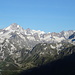 Blick auf die östlichen Berner Alpen vom Furkapass aus: Finsteraarhorn, Lauteraarhorn und Schreckhorn