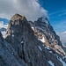 Blick zum Eiger-Gipfel und weiteren Verlauf des Mittellegi Grates