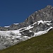 im Arben bestaunen wir das Mittlere Gabelhorn von der Nordseite mit Gletscherausläufer