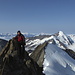 Am Gipfelgrat des Gross Grünhorn (4044 m)
