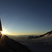 Sonnenaufgang an der Oberaarjochhütte (3256 m)