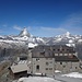 Der Gornergrat mit Gipfelkomplex und Matterhorn im Hintergrund