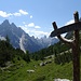 Herrlicher Blick zur Dreischusterspitze und den Drei Zinnen kurz vor dem Gipfel