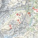 Ziele der Tour 2:  1.Bergwerk Chalttalboden   2.Bergwerke Erzbett und Mürtschenalp   3.Radioaktive Zone "Silberplangge"  4.Titanentreppe "Uf den Charren"