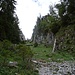 nach dem Einstieg in die steile Rinne zum Chörbli ...