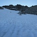 wir steigen das steile Schneefeld bergan, etwas rechts von der Fuorcla dal Cunfin