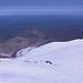 Elbrus - Ausblick am Westgipfel in etwa nördliche Richtung. Unten dürfte der Ulluchiran-Gletscher zu sehen sein.