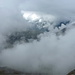 Blick durch den Nebel zum Lago di Monte Spluga