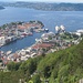 Bergen - Flojen: Blick auf den Kreuzfahrthafen ..