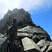Leichte Kletterstellen kurz vor dem Gipfel