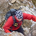 Marcel in dem letzten Meter vom kleinen "Grat" zum Gipfel Spitzmeilen
