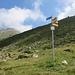 There's a blue direction sign to Rothornhütte, but the path isn't really alpine.