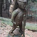 Una delle statue del "Sentiero delle sculture": il valligiano che porta il formaggio in basso.