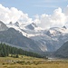 Panorama-Kulisse beim Rest. Roseg Gletscher (P. 1999) im Val Roseg.