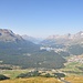 Blick von Muottas Muragl ins Oberengadin und bis ins Bergell.
