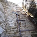 eine letzte Leiter vor dem Rotstocksattel; sie gehörte bereits zum historischen Klettersteig auf den Rotstock
